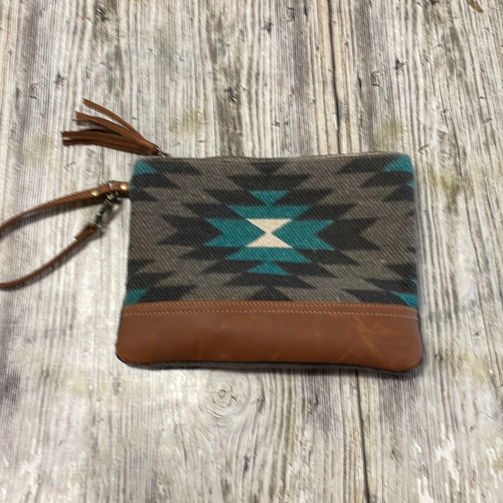 Myra Bag Wristlet Canvas and Leather